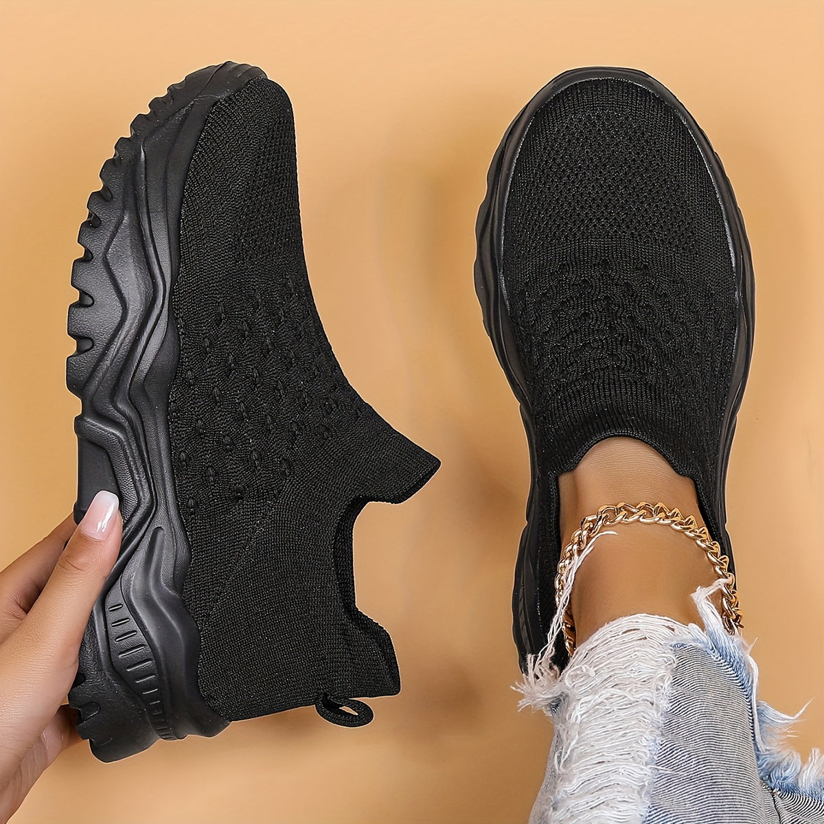 Women's Simple Plain Lace Up Low Top Sneakers - Casual Breathable Lightweight Socks Shoes, Minimalist Running Shoes Sporty Sneakers - For Women - Suitable for Running, Walking, Everyday Wear - Perfect Gift for Fitness Enthusi